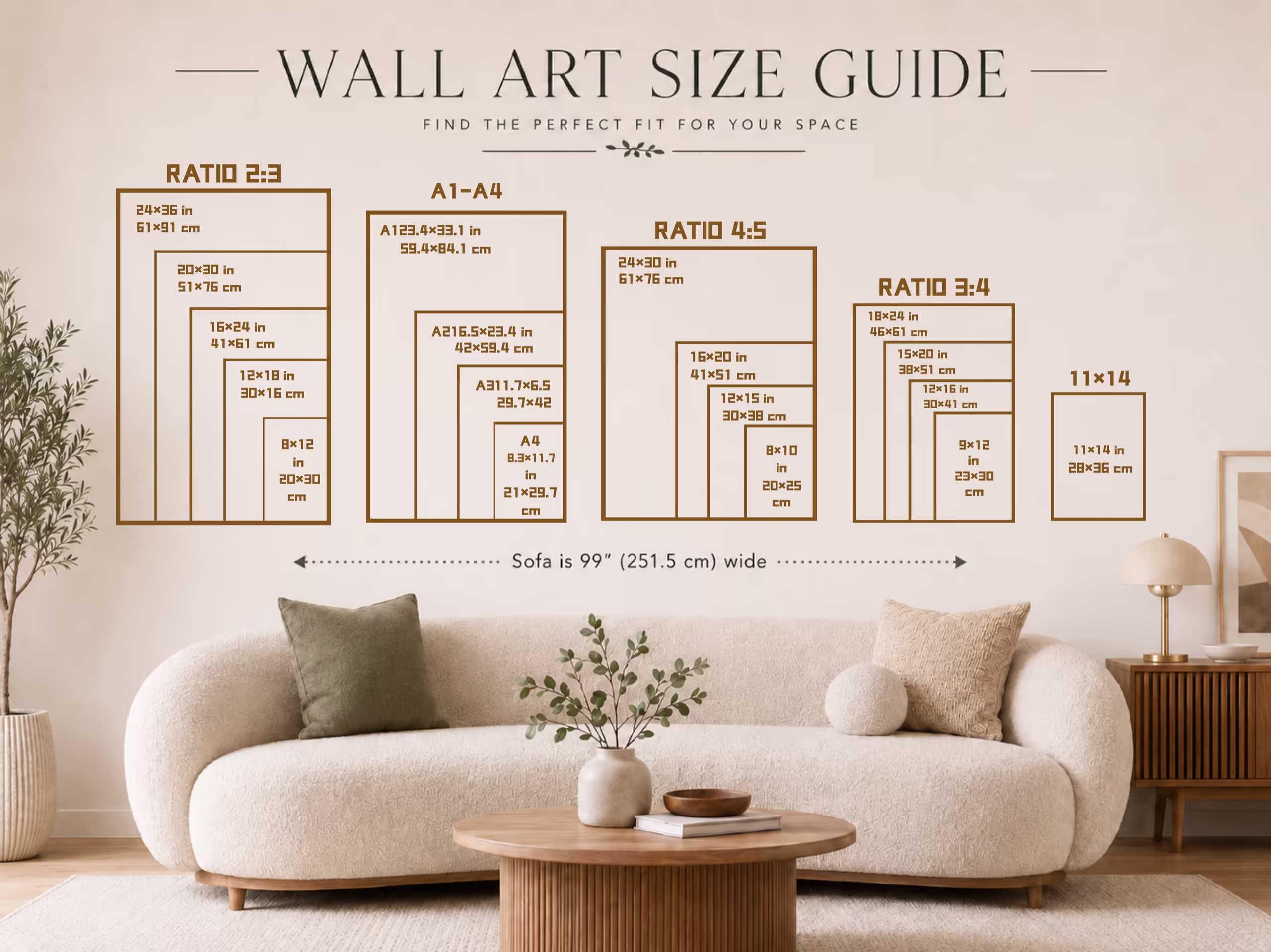 Wall art size guide